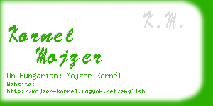 kornel mojzer business card