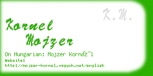 kornel mojzer business card